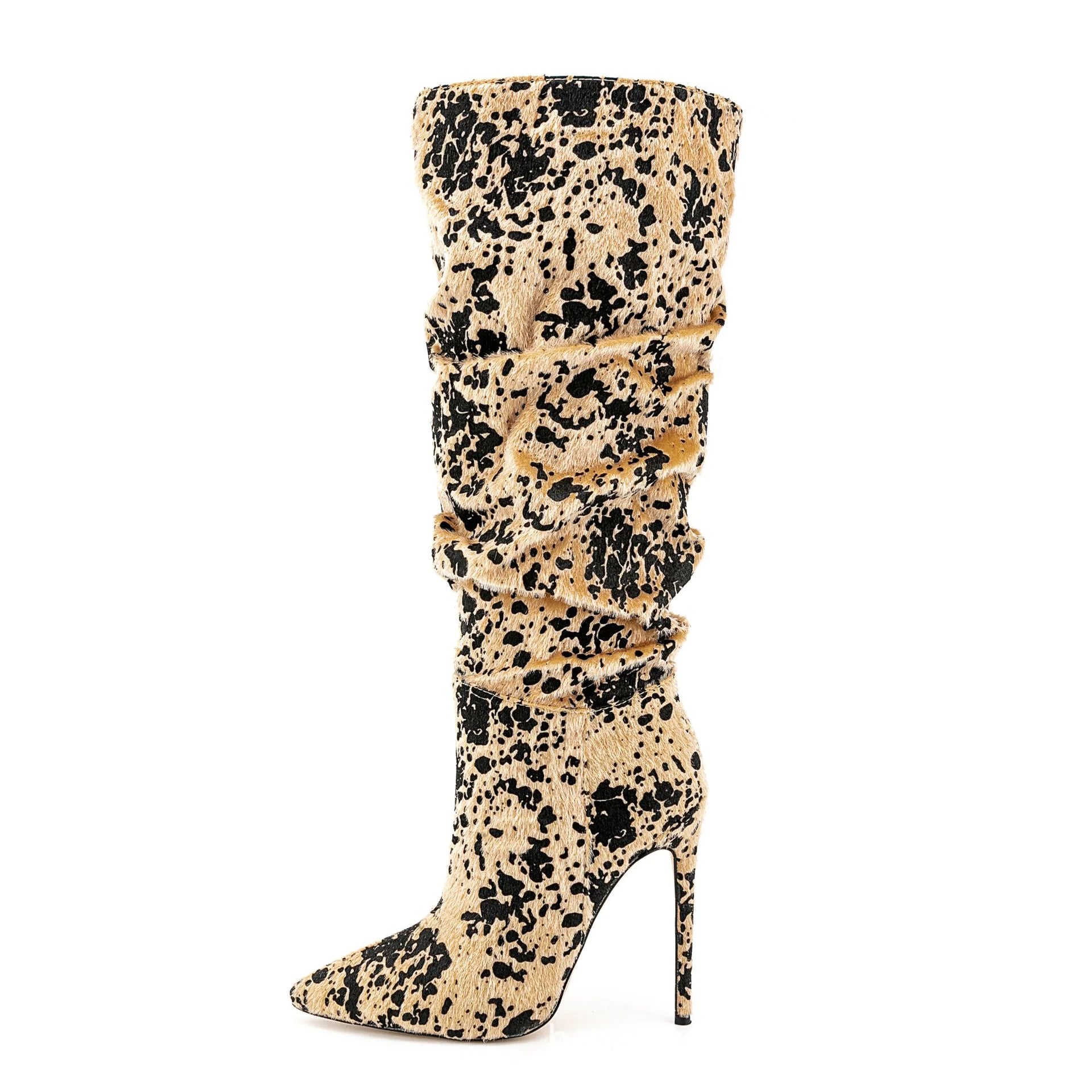 Sequin High Heel Over Knee Fish Mouth Boots for Women