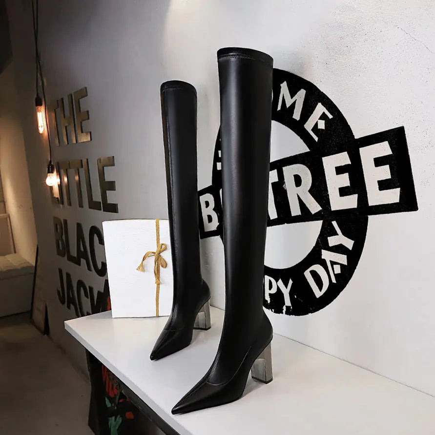 High Heel Pointy Over-the-Knee Boots for Women