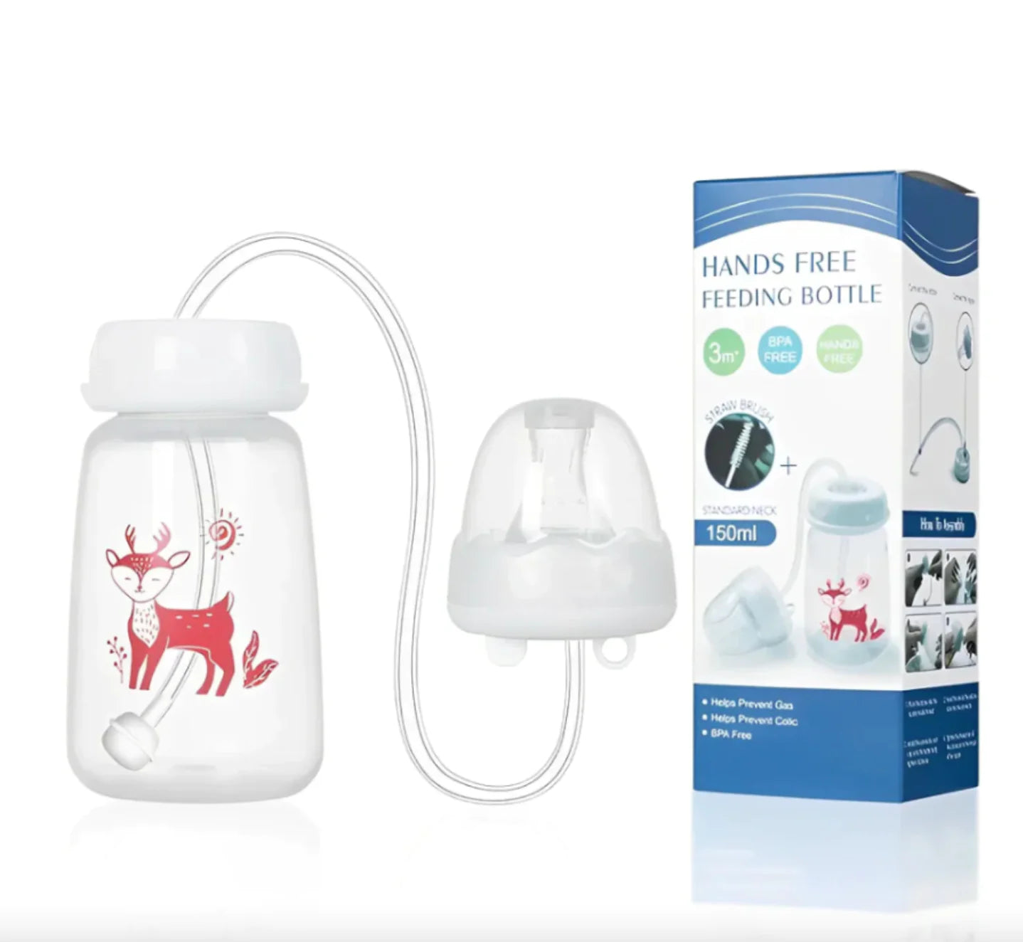 Hands-Free Baby Feeding Bottle