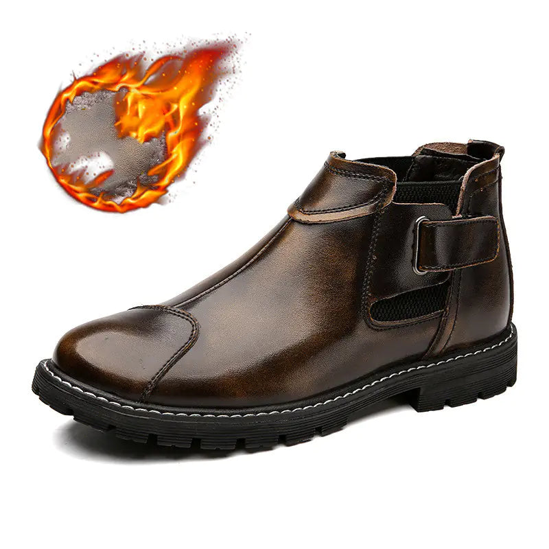 Botas de cuero estilo retro de moda para hombre