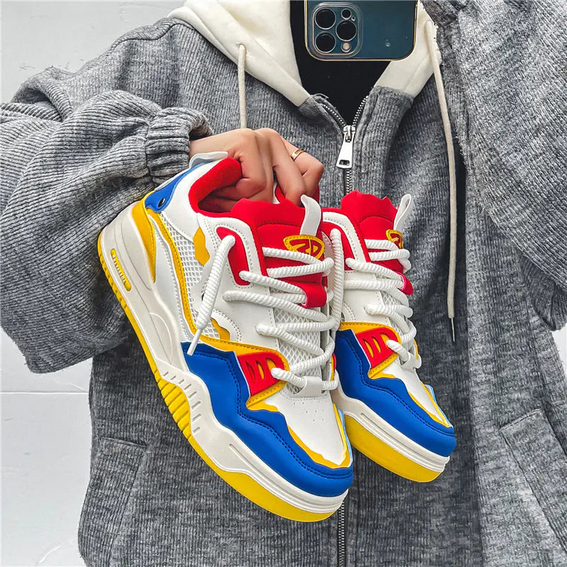 Men's Retro High-Top Casual Sneakers with Anti-Slip Design