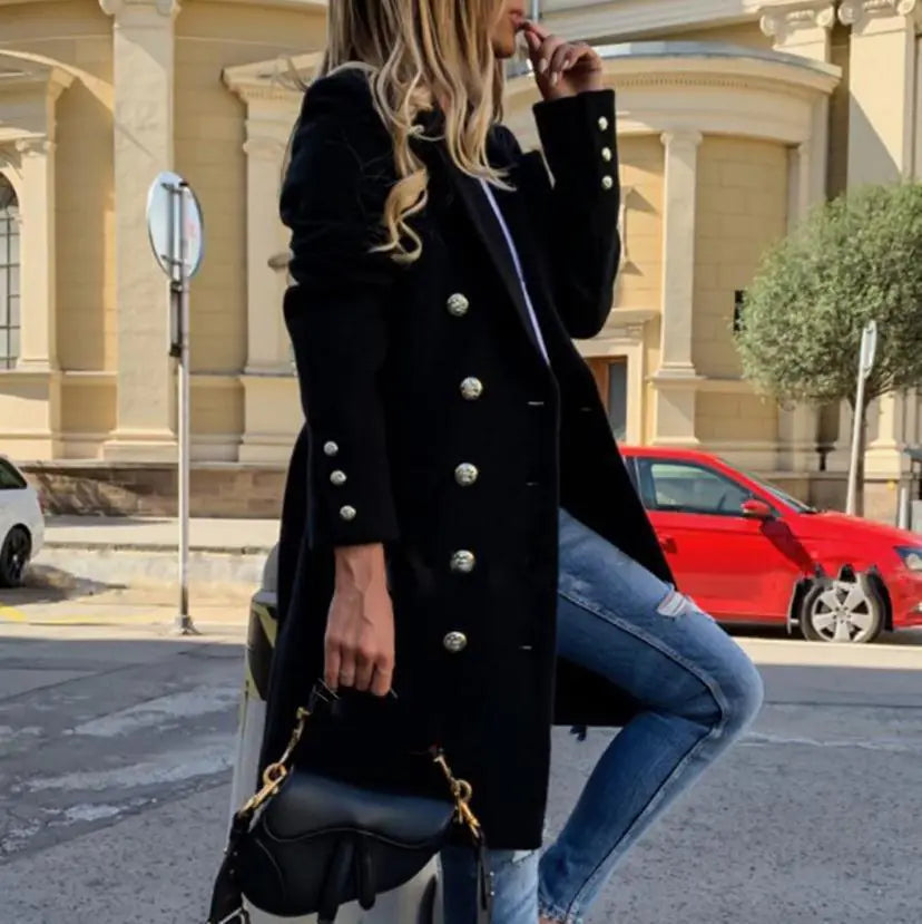 Vintage Elegant Double Breasted Long Trench Coat for Women