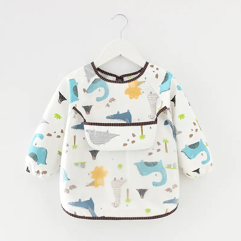 Waterproof Long Sleeve Kids Smock Apron for Eating