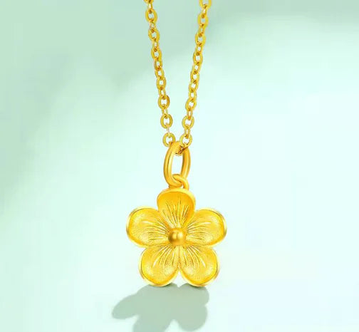 18K Gold-Plated Hawaii Flower Necklace Set