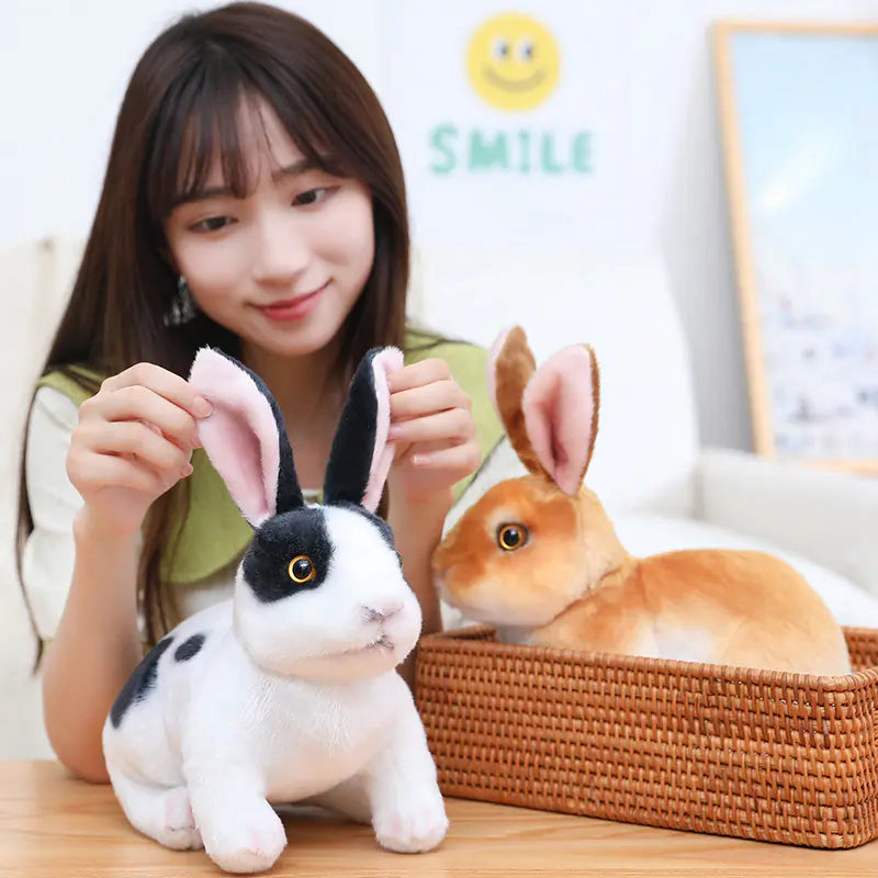 Realistic Kawaii Long-Eared Rabbit Plush Toy