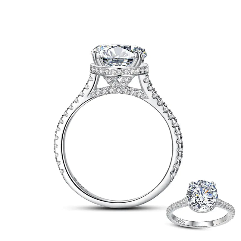S925 Silver Ring for Women with 2-Carat Simulated Diamond