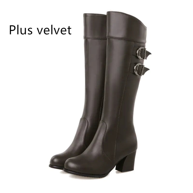 Nuevas botas Martin impermeables de tacón grueso para mujer