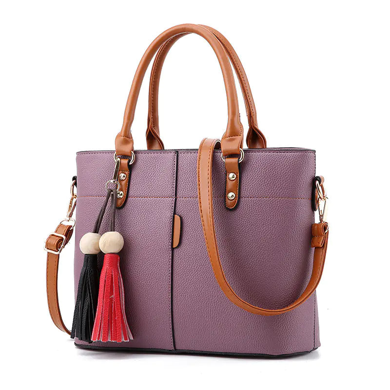 Stylish Large Capacity Litchi Pattern Handbag