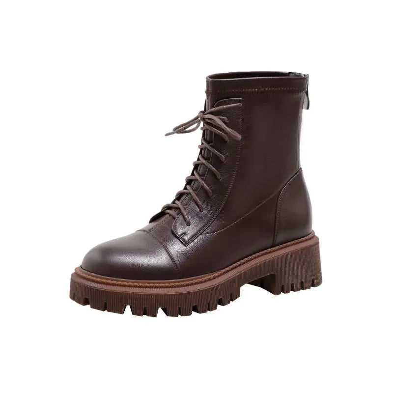 Damen-Martin-Stiefel mit dicker Sohle im britischen Stil