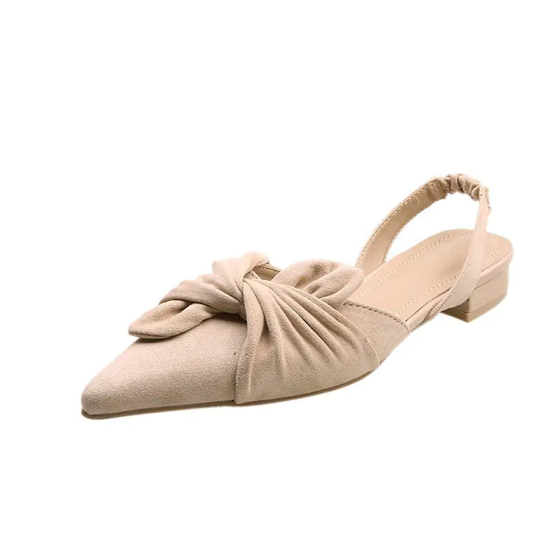 Flat Bottom Bow-Knot Pointed Toe Women's Shoes