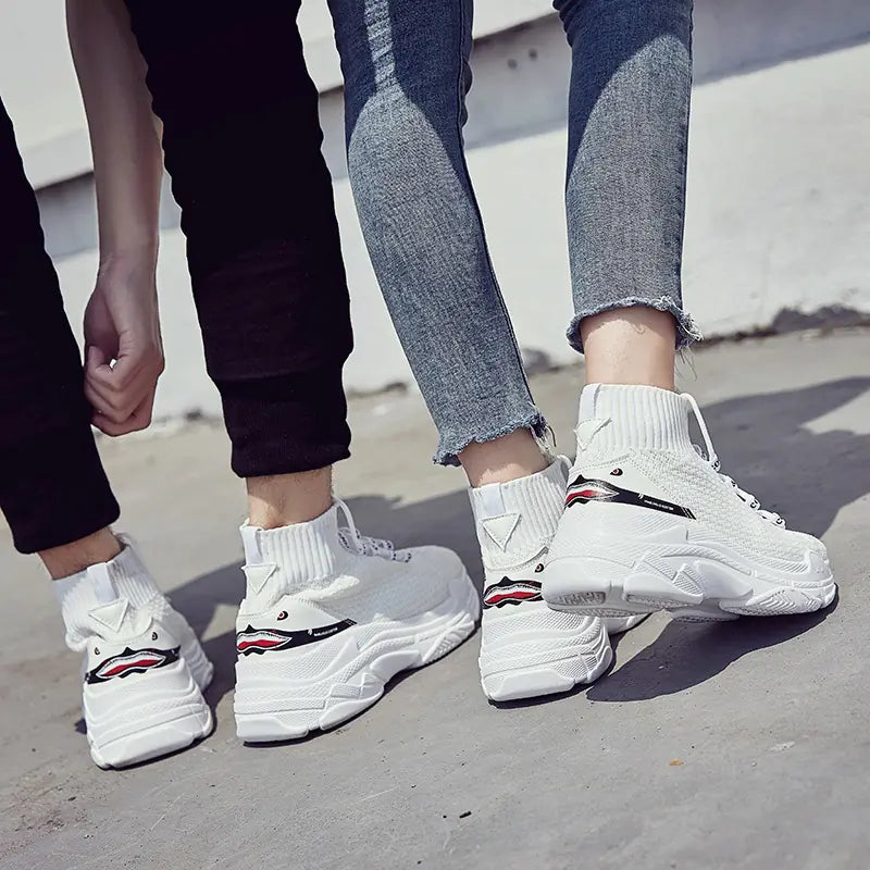 Casual High-Top Sneakers for Men with Chunky Design