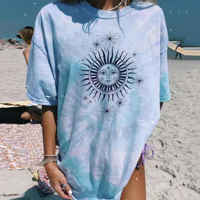 Graphic Harajuku Tie-Dye T-Shirt for Women - Summer