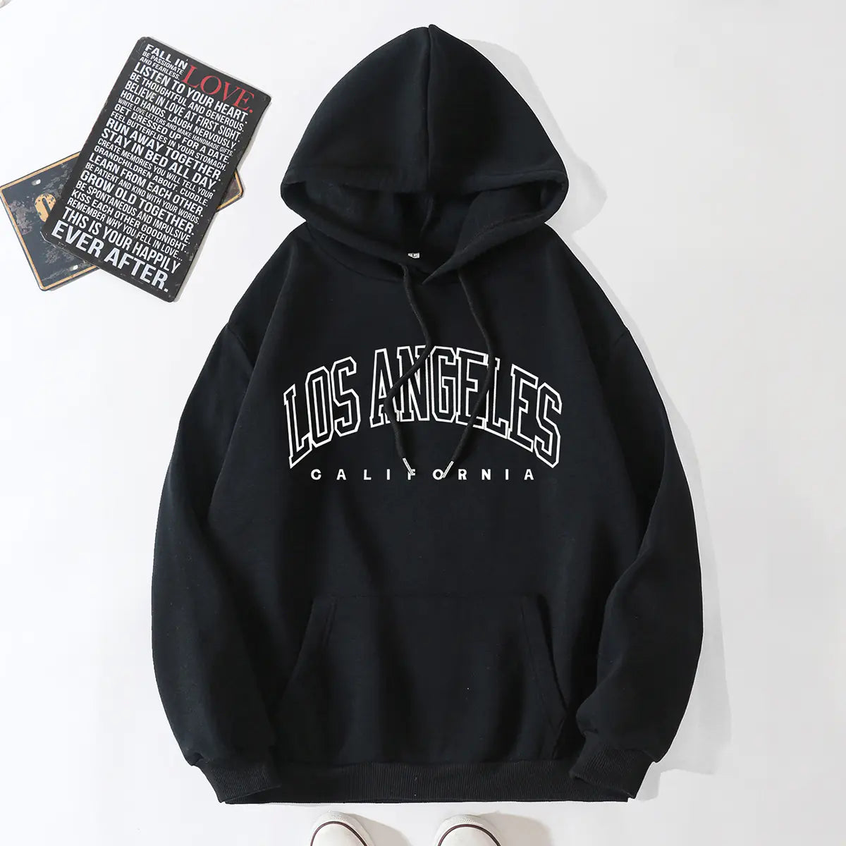 Women's Fleece Hooded Pullover Sweater for Autumn/Winter