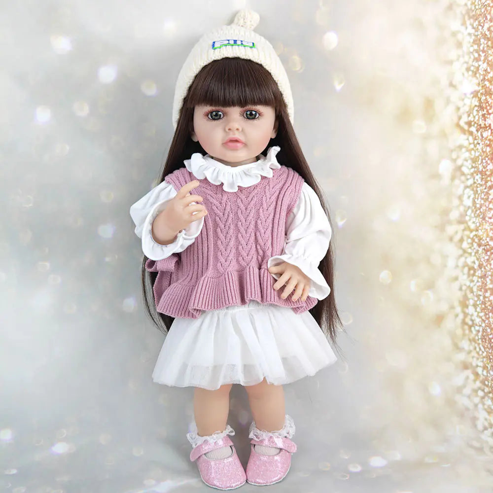 55cm Reborn Doll with Sweater Outfit for Girls
