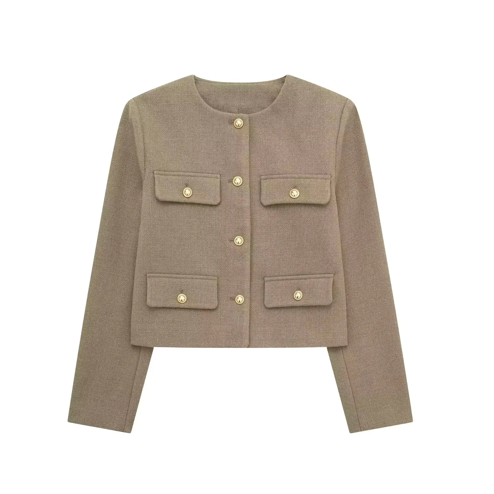 Fashion Casual Flip Trim Short Jacket for Women