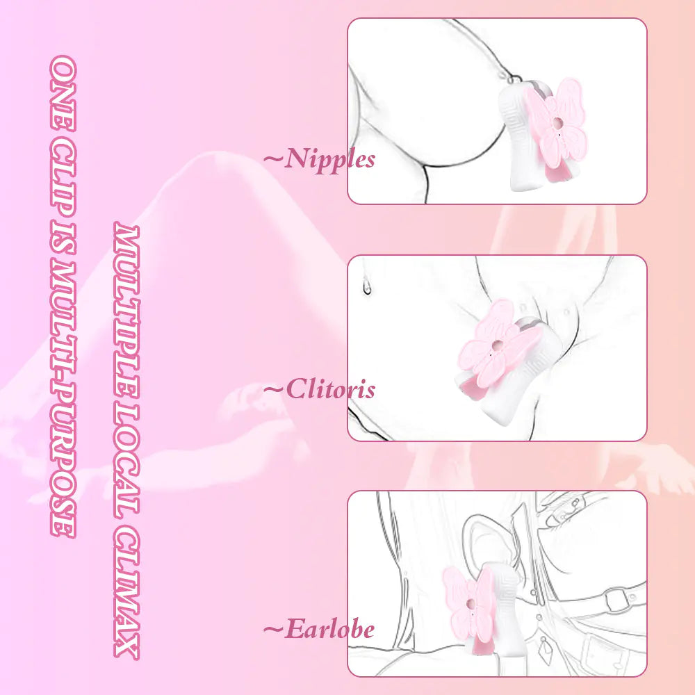 New Vibrating Nipple Clamps for Adult Pleasure (Pink)