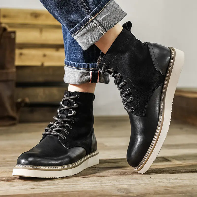 Botas retro de hombre de caña alta estilo americano