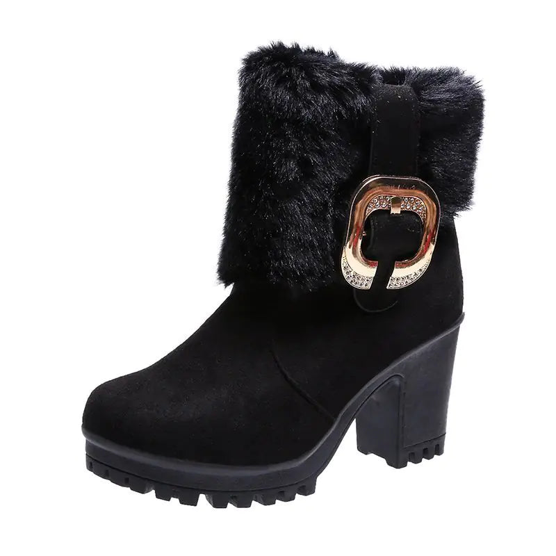 Martin Women's Round Toe Thick Heel Short Boots