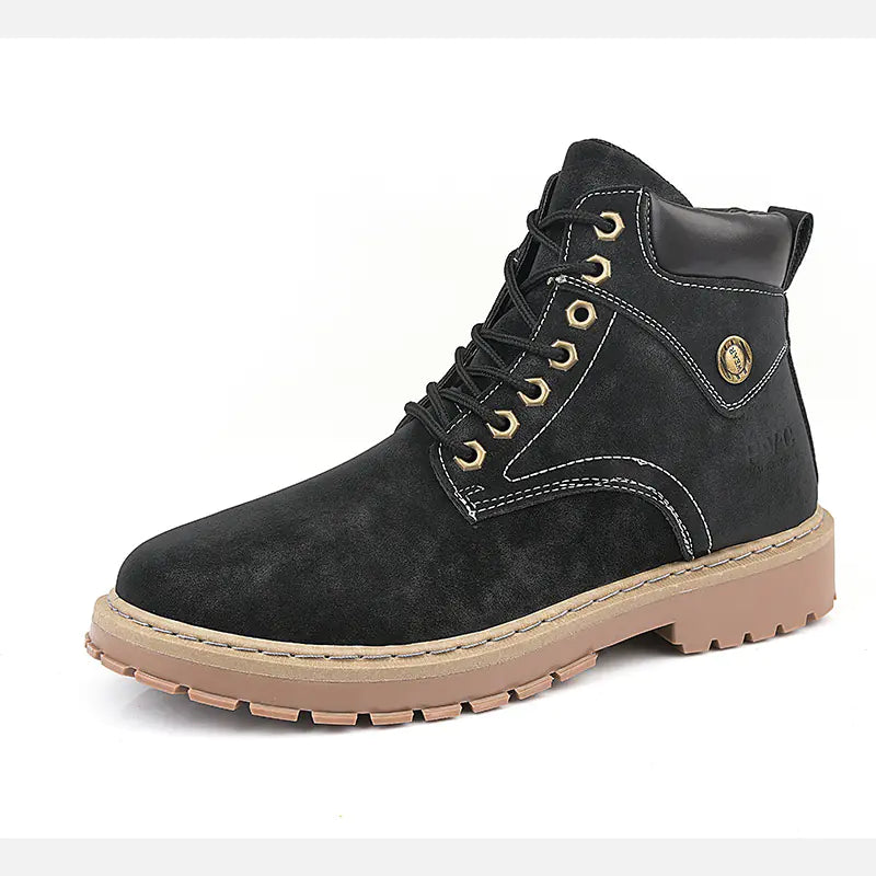 Men's Round Toe British Style Tooling Boots