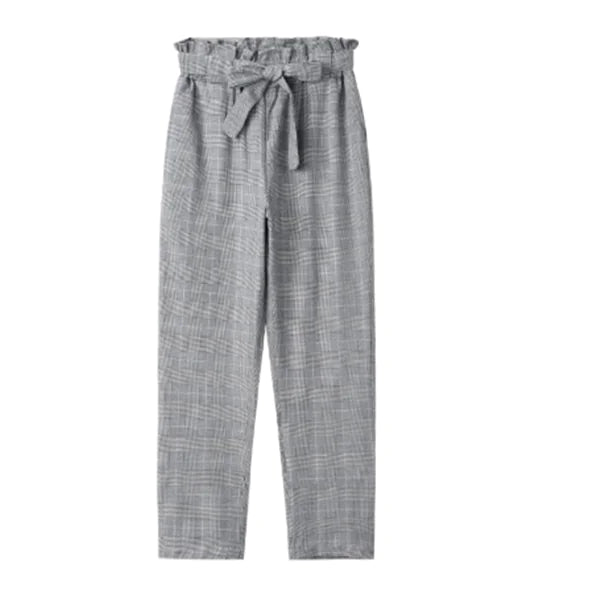 High-Waisted Casual Pants with Tapered Legs