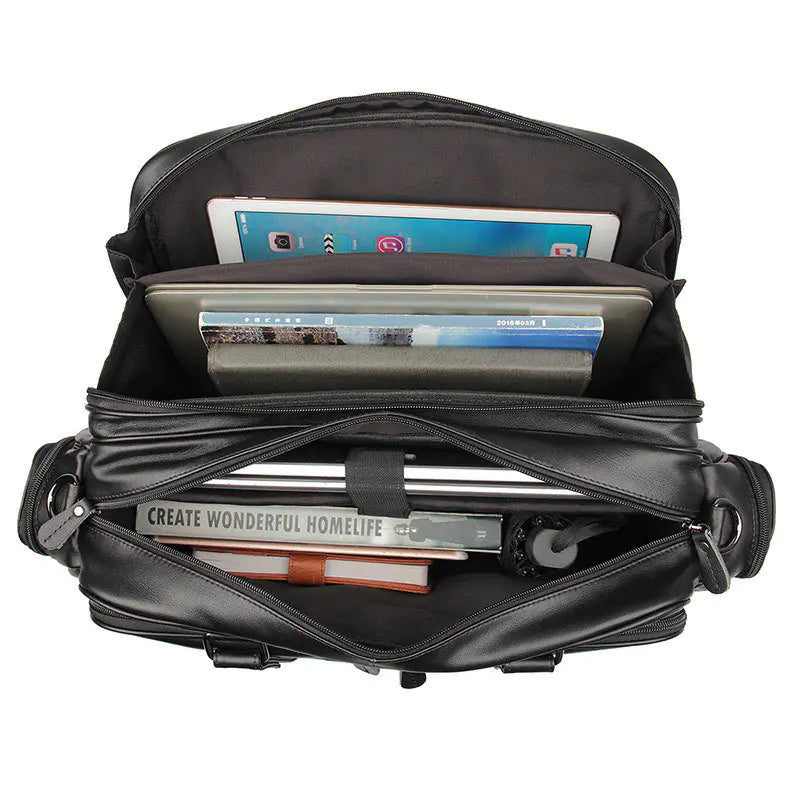 JMD Genuine Leather Men's Briefcase for 16-Inch Laptop
