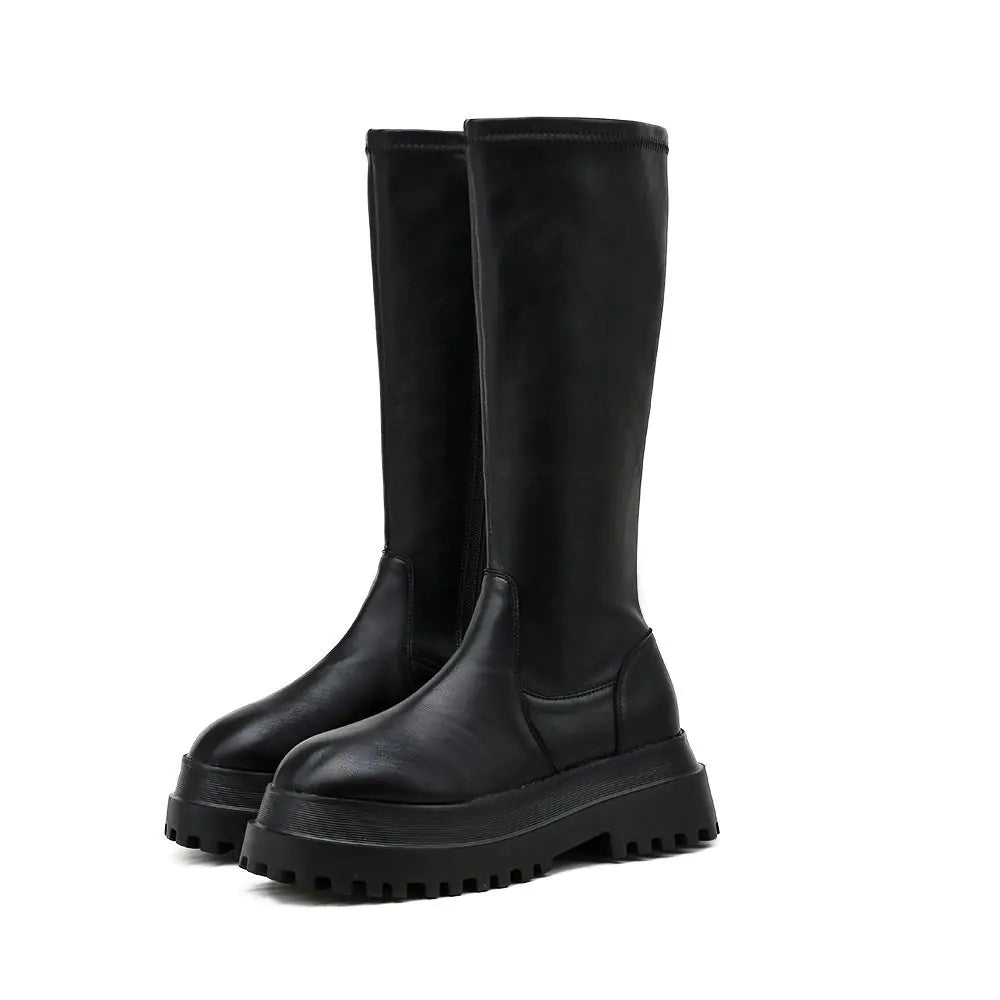 Women's Martin Boots with Side Zipper and Thick Sole
