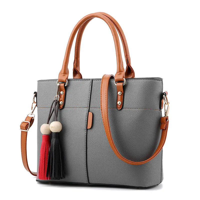Stylish Large Capacity Litchi Pattern Handbag