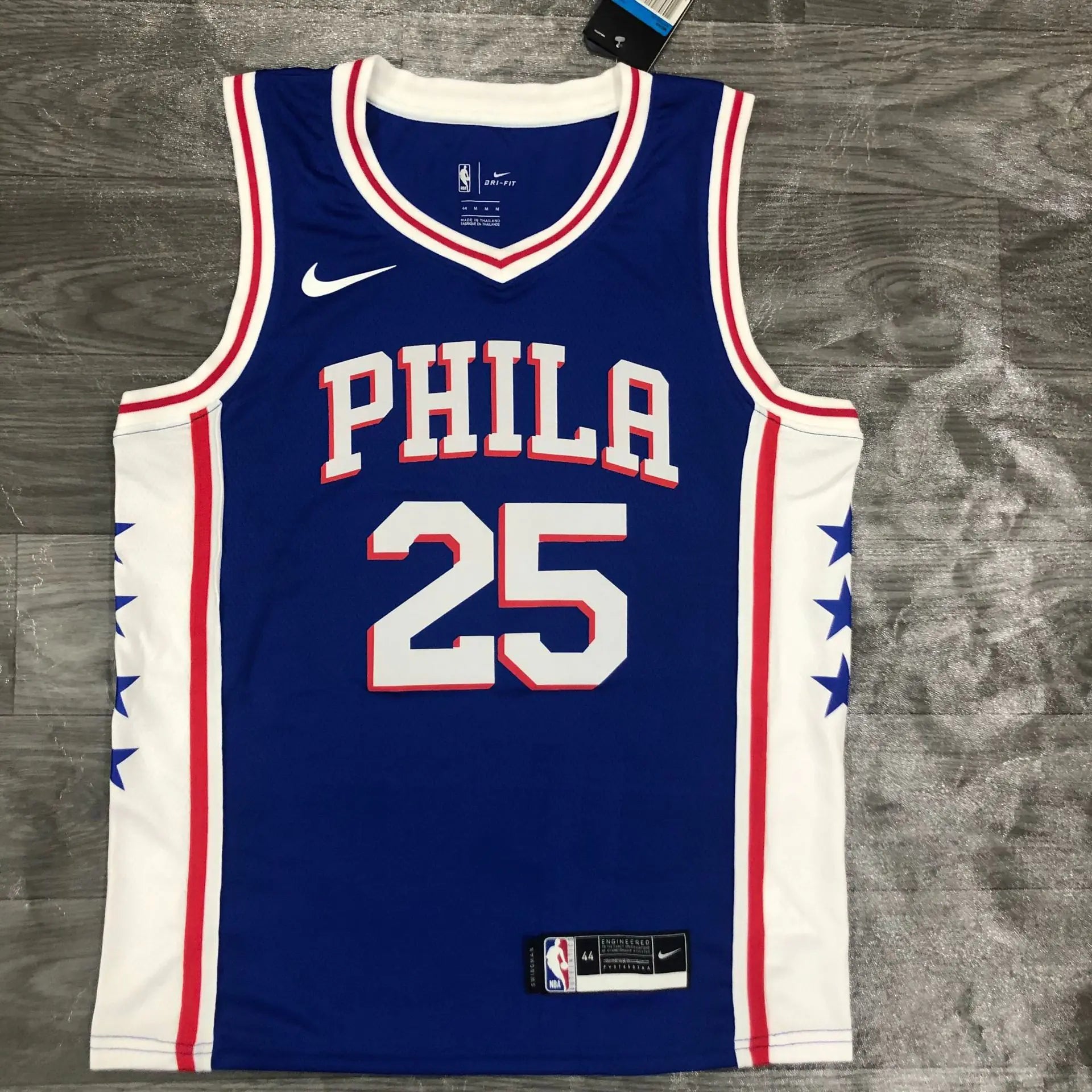 76ers V-Neck Blue Jerseys: Harden, Embiid & Simmons