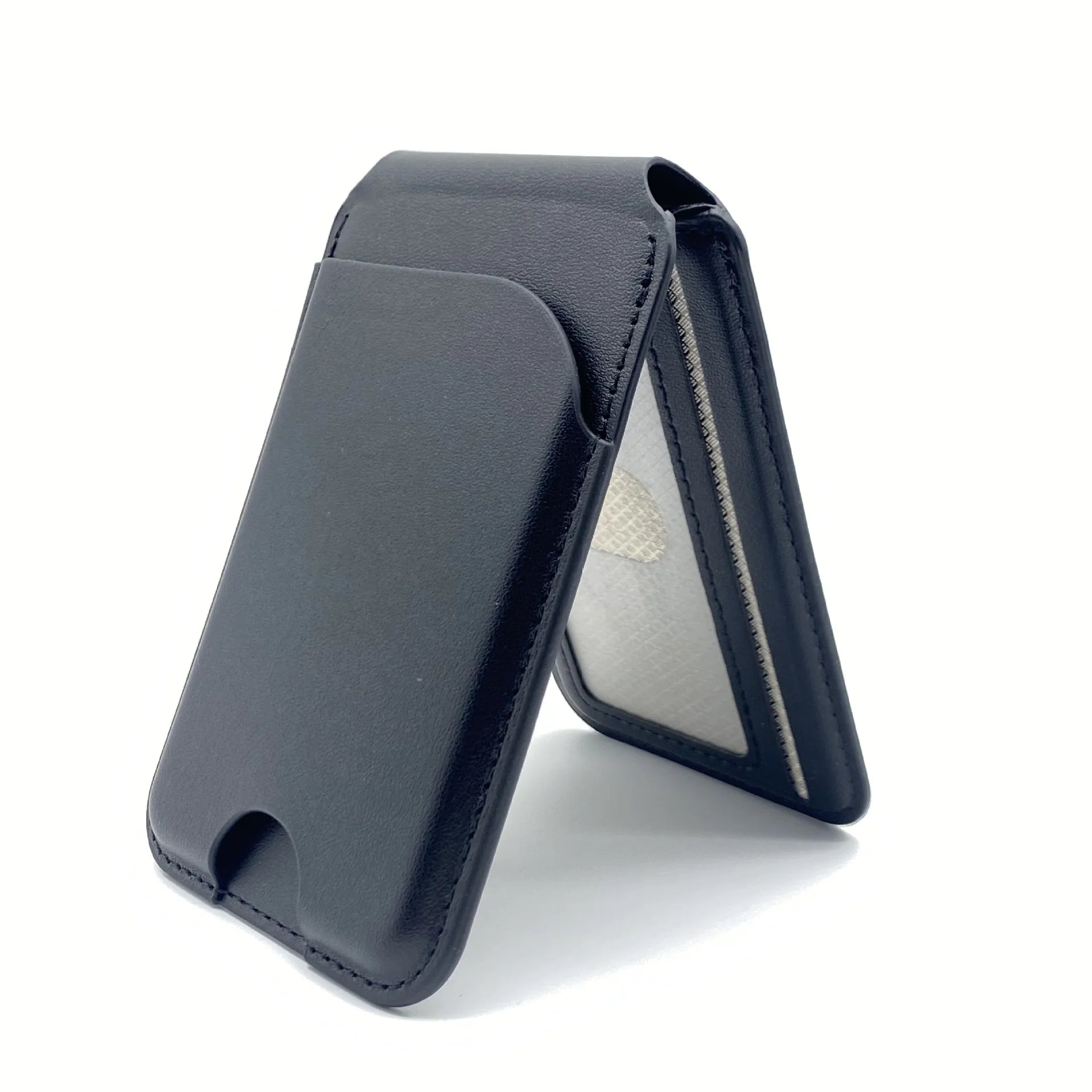 Leather Multi-functional Magnetic Bracket Card Holder