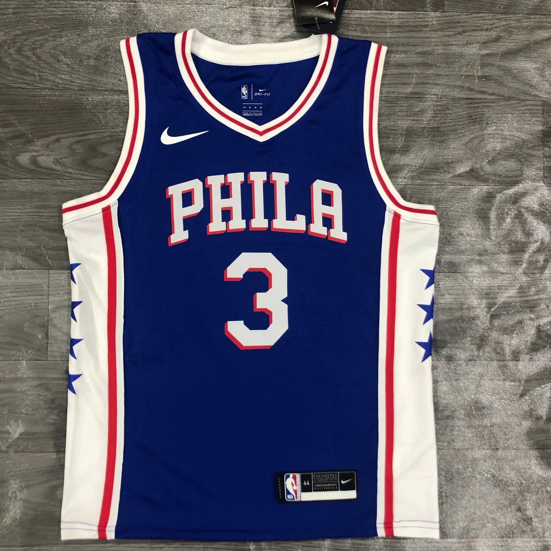 76ers V-Neck Blue Jerseys: Harden, Embiid & Simmons