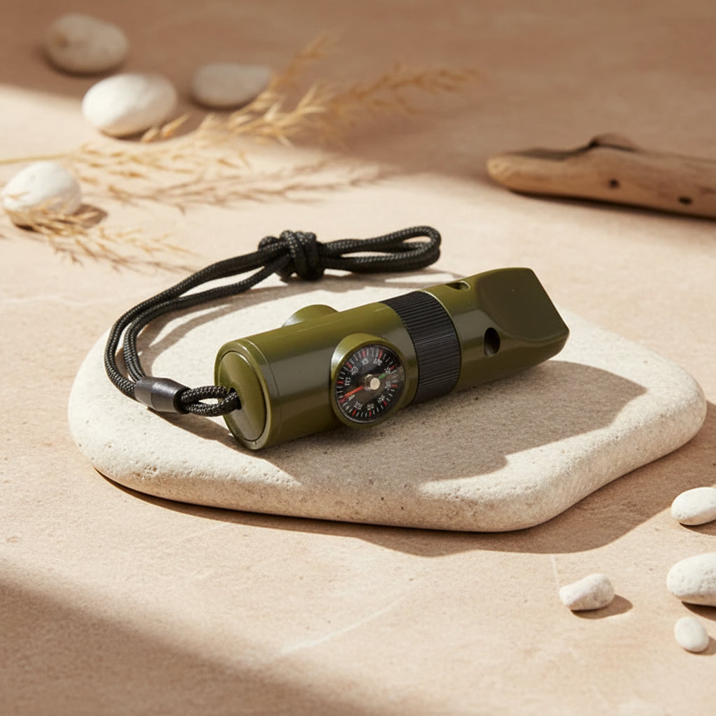 7-in-1 Multifunctional Whistle and Compass Survival Tool