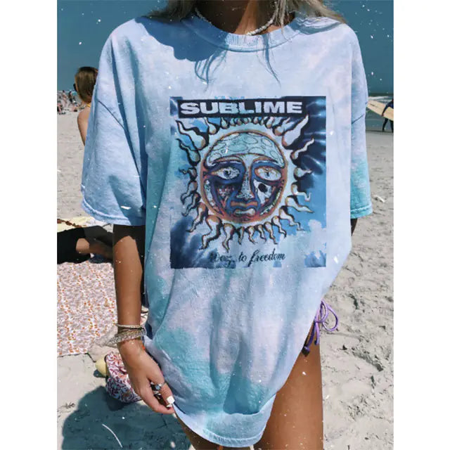 Graphic Harajuku Tie-Dye T-Shirt for Women - Summer