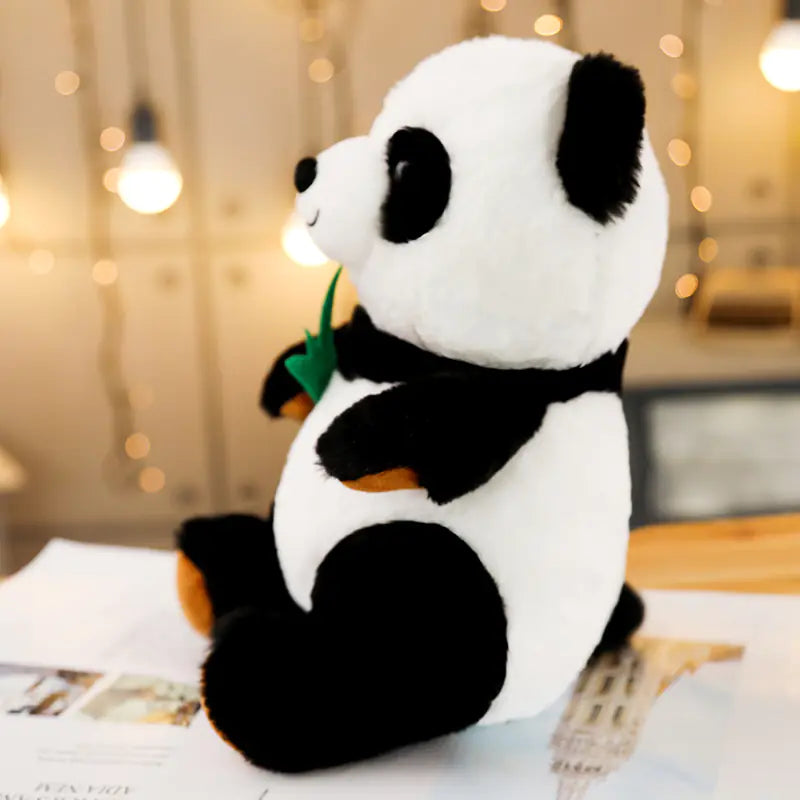 Panda Plush Toy with Bamboo Leaf Design