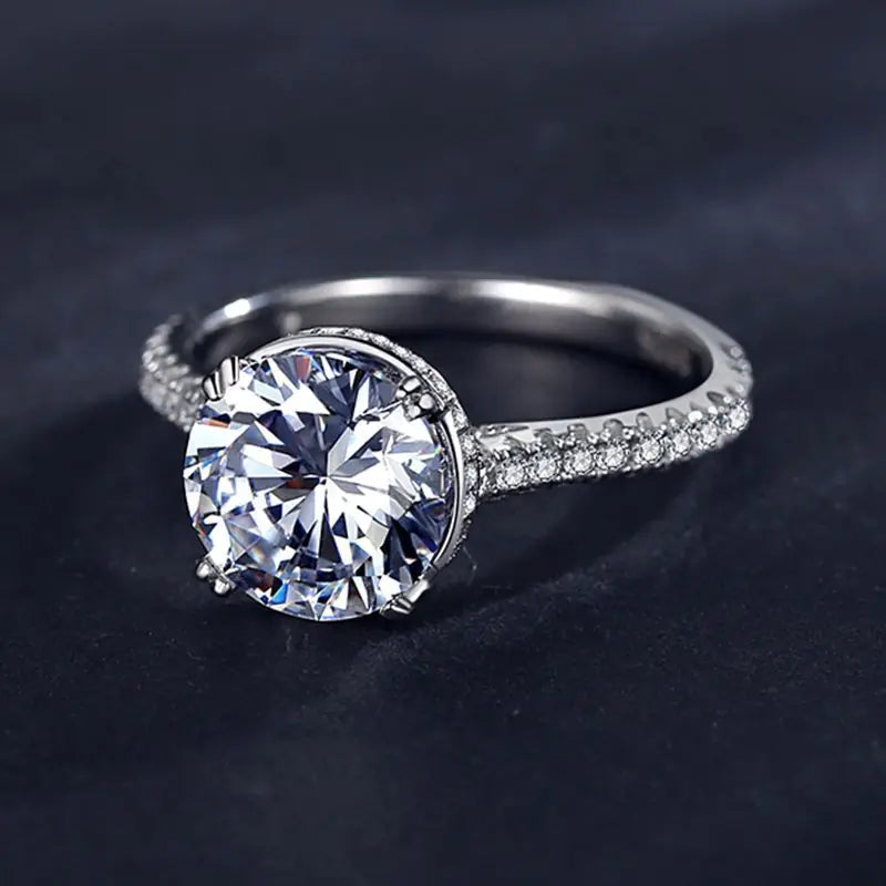 S925 Silver Ring for Women with 2-Carat Simulated Diamond