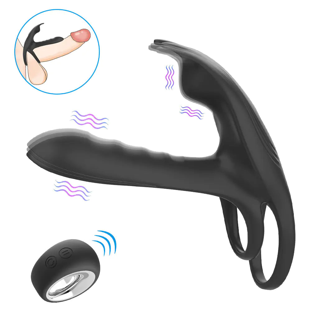 Black Fox Men's Remote Control Vibrating Ring Set