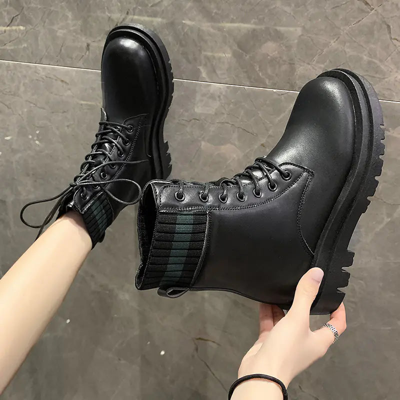 Trendy Chunky Sole Women's Martin Boots for Fall