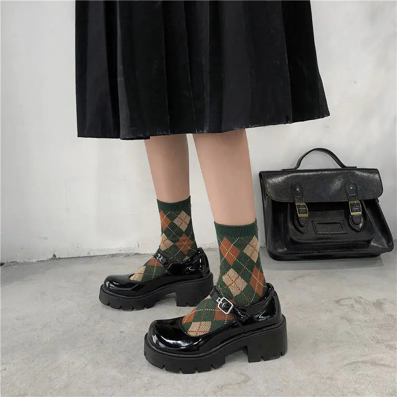 Mary Jane Chunky Heel Vintage Style Shoes