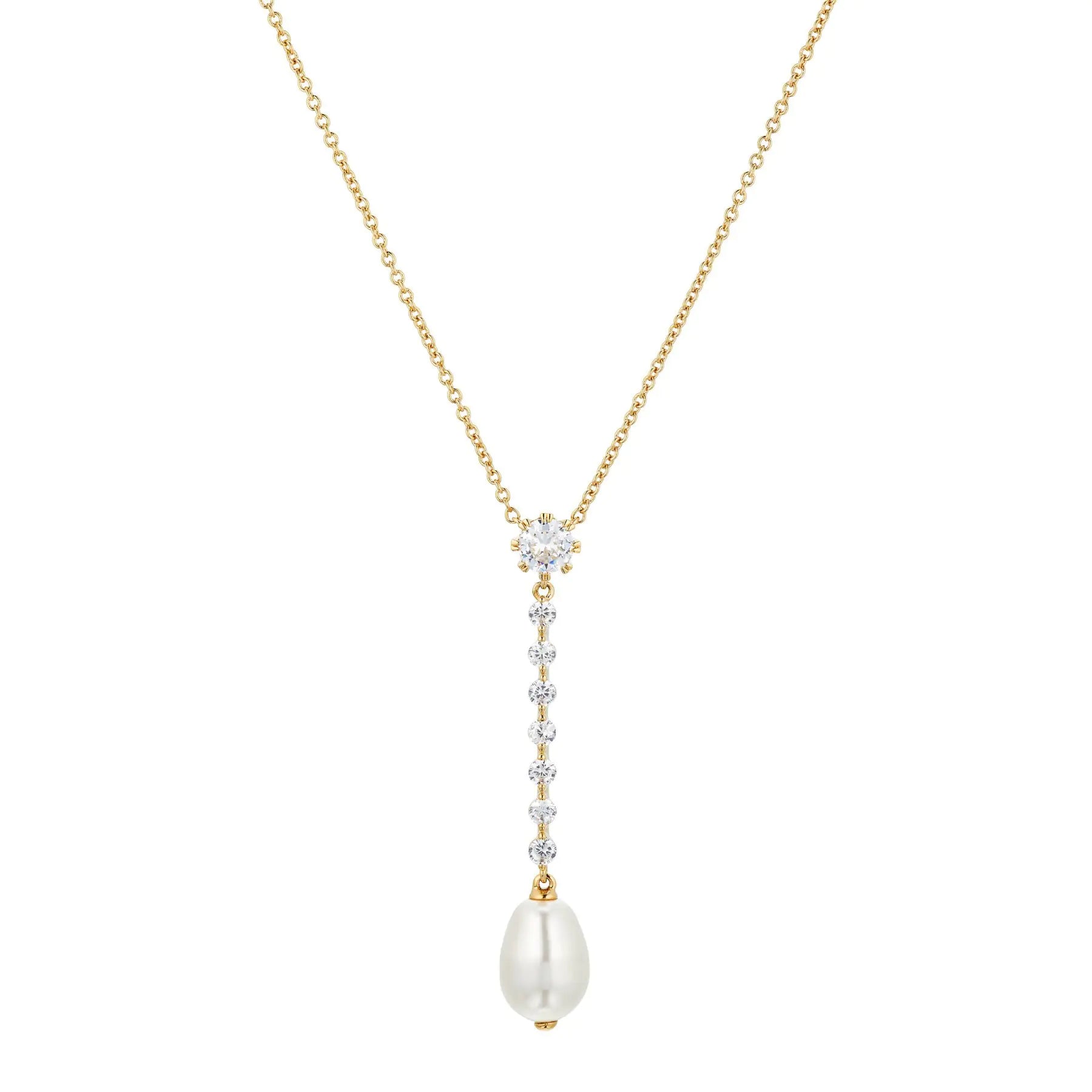 18K Gold-Plated Tassel Zircon Cuban Chain Necklace