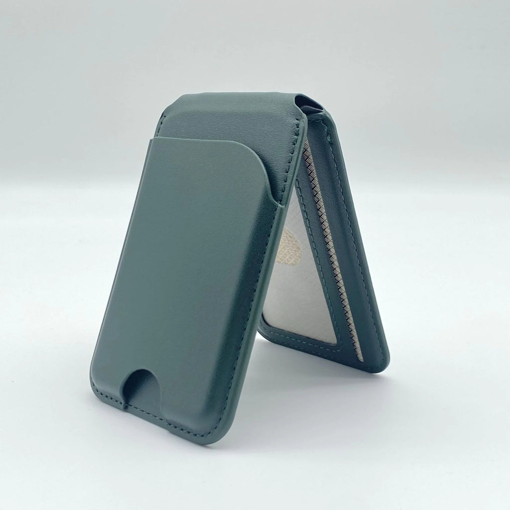 Leather Multi-functional Magnetic Bracket Card Holder