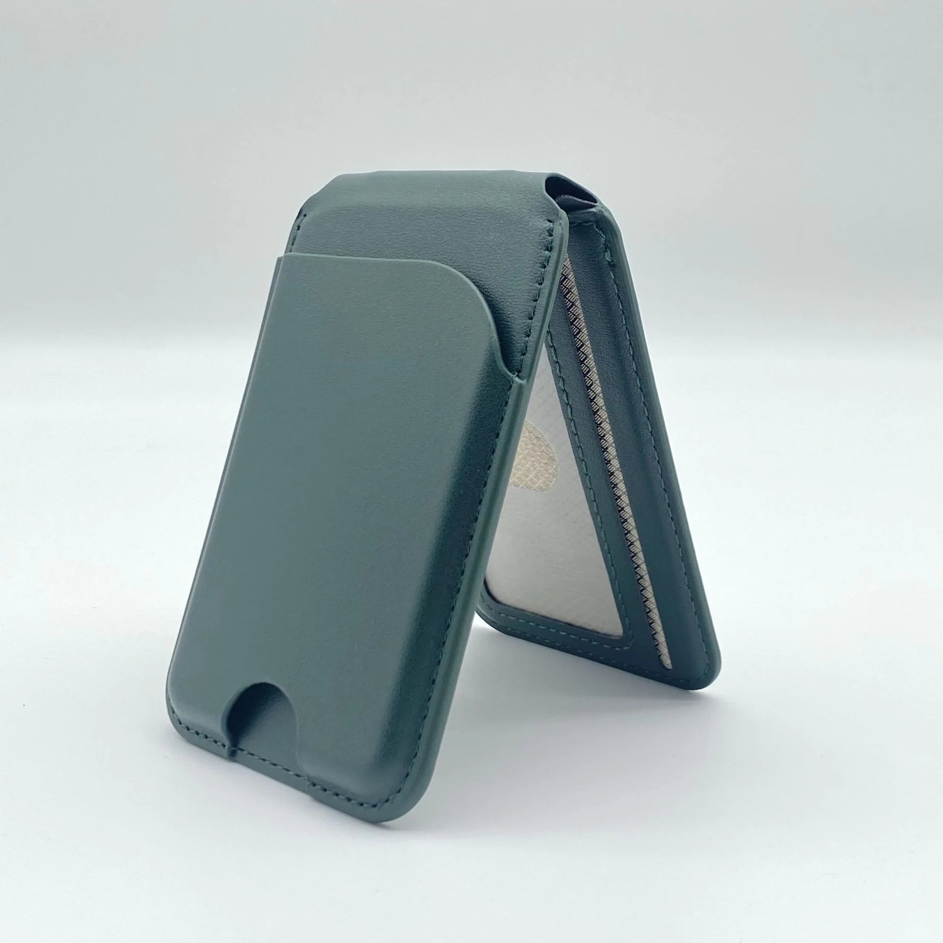 Leather Multi-functional Magnetic Bracket Card Holder