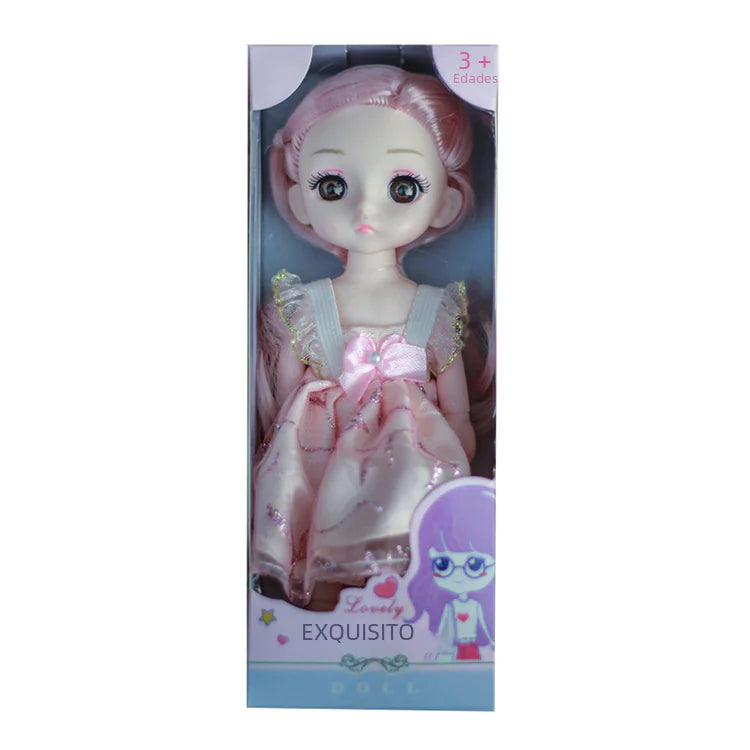 17cm BJD Princess Doll Dress-Up Set for Girls (8 Pieces)
