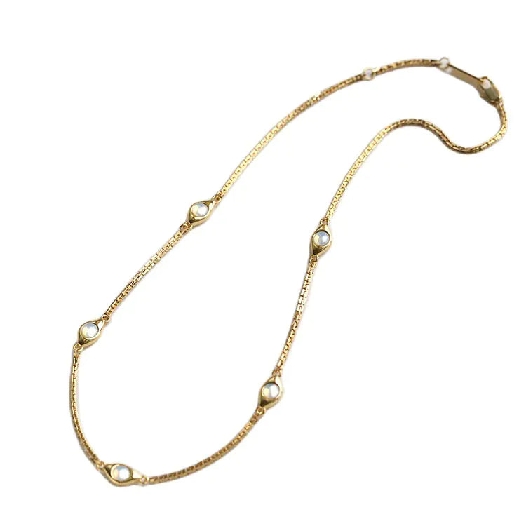 18K Gold Plated Opal Eye Necklace for Women