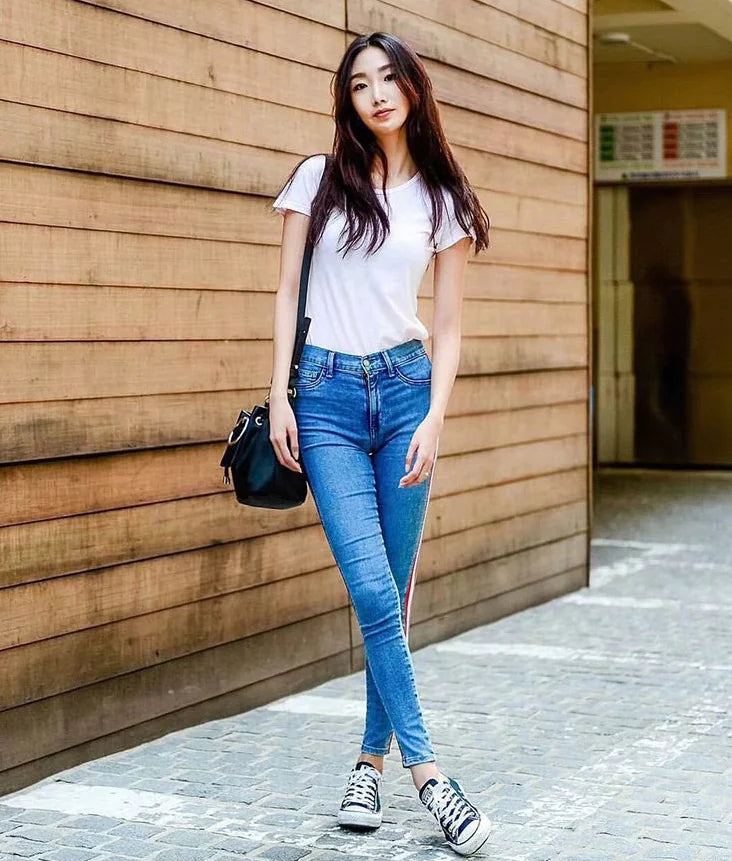 Pencil Pants, Jeans, 9-Point Slim Fit Trousers