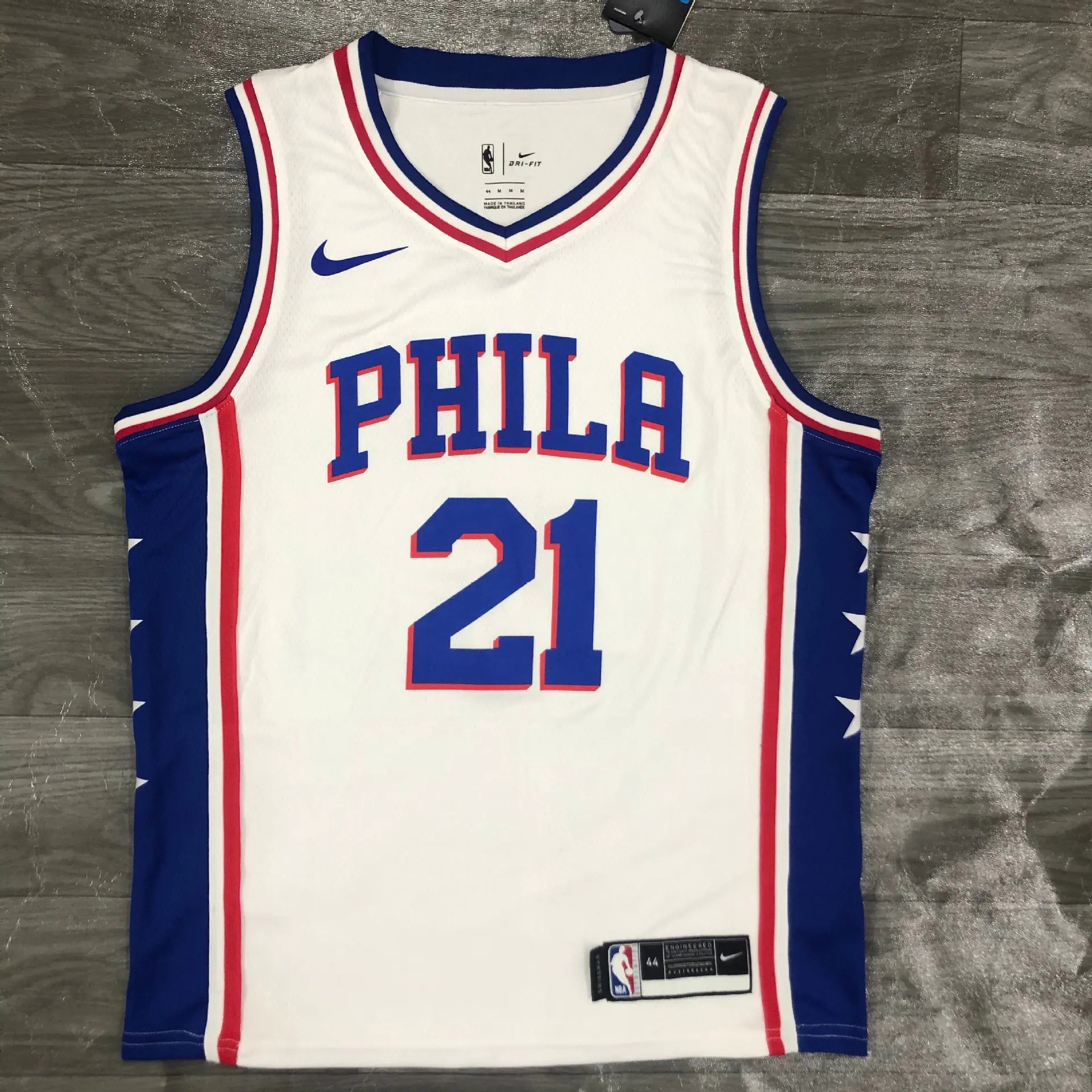 76ers V-Neck Blue Jerseys: Harden, Embiid & Simmons