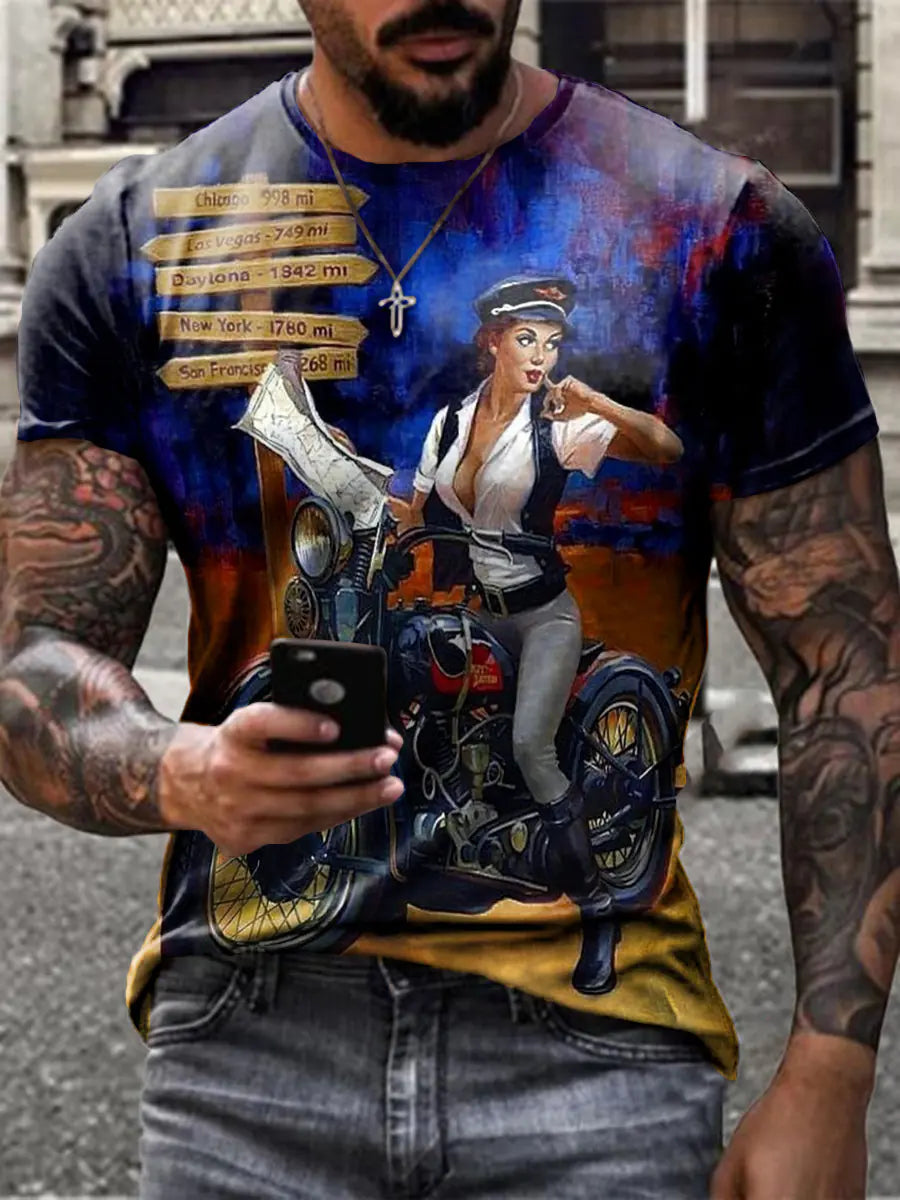 Men's Short Sleeve T-Shirt 3D Digital Print GULF