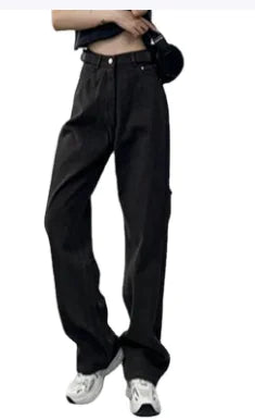 Adjustable Buckle Straight-Leg Loose Pants for Women