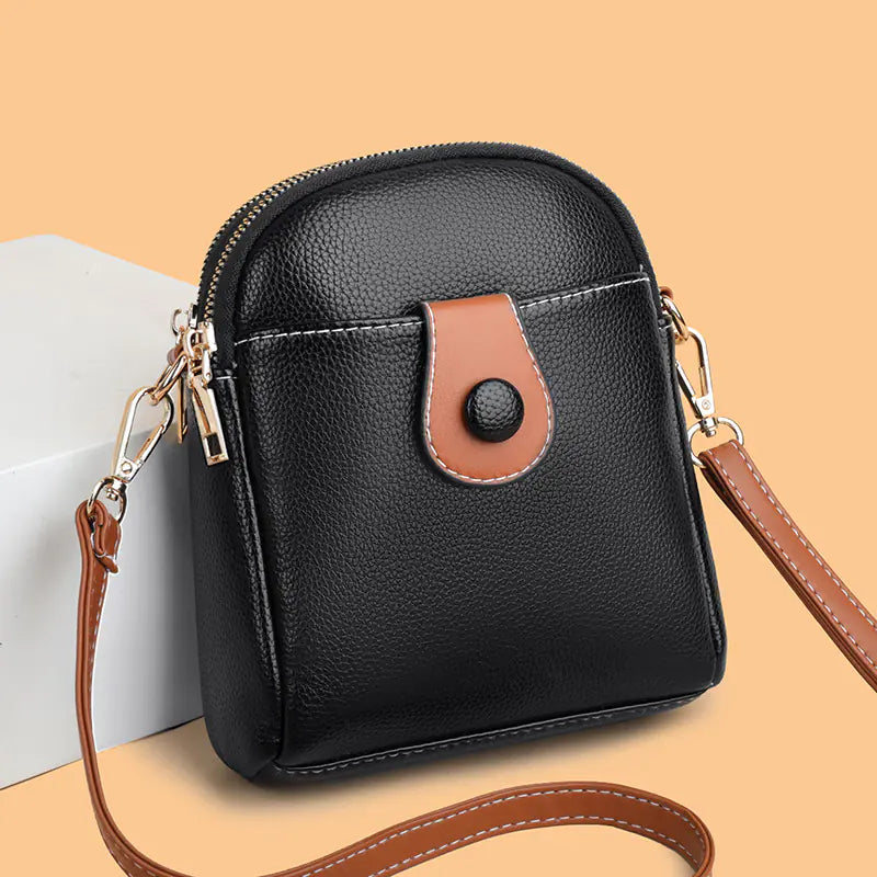 Fashionable Women's Soft Leather Crossbody Satchel Bag