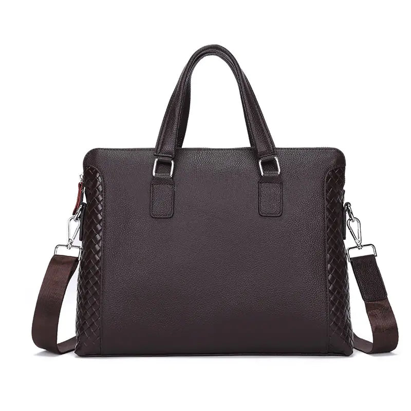 Men's Genuine Leather 14-inch Laptop Briefcase Bag