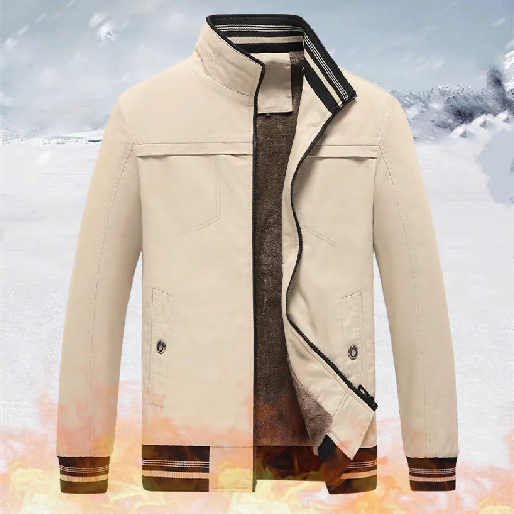 Cotton Casual Men's Coat with Stand Collar