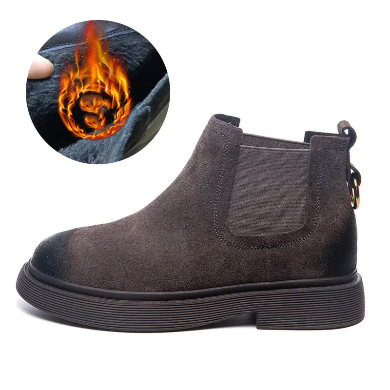 Botines Martin de cuero para mujer, botines gruesos al tobillo